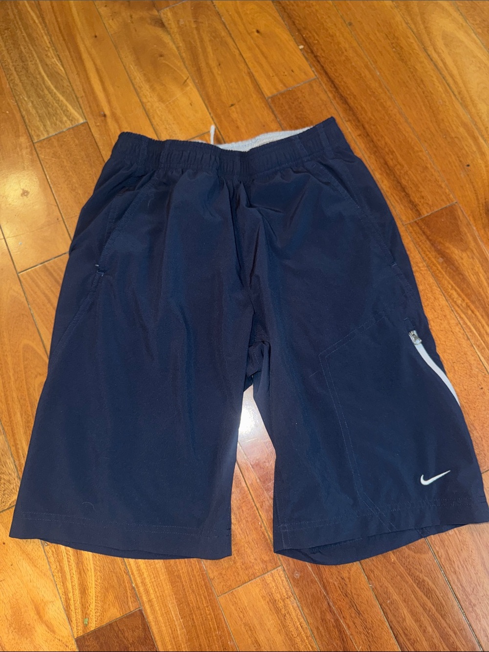 Nike Men’s Navy Athletic Shorts with White Swoosh
